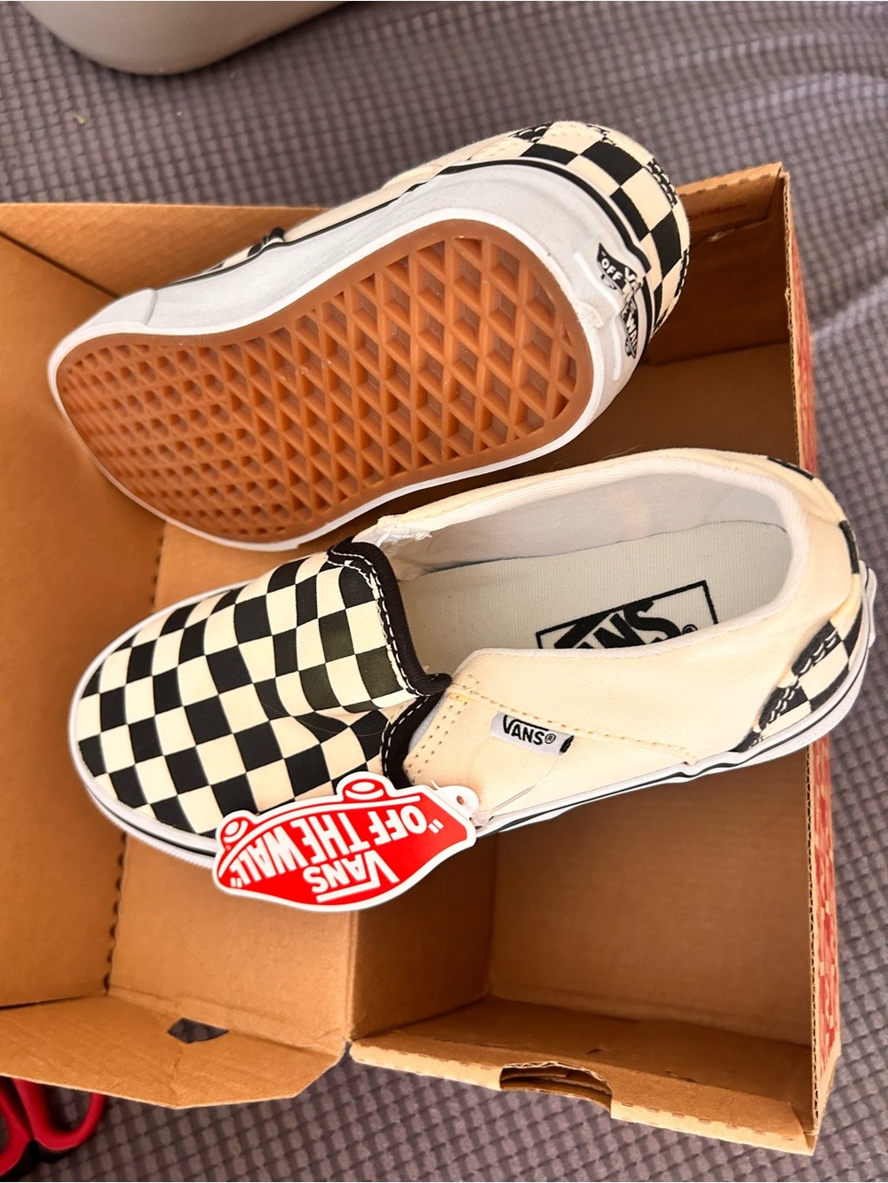 Vans Classic Slip-On Checkerboard Sneakers - Black & White